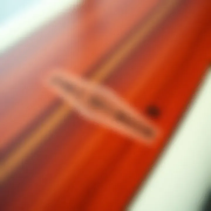 A close-up of high-quality surfboard materials