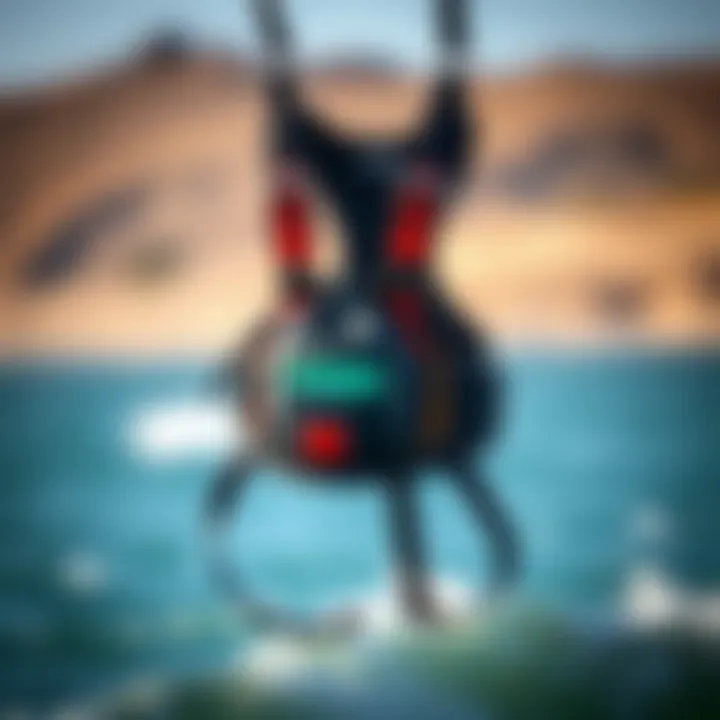 Innovative kite surf harness showcasing future technology features