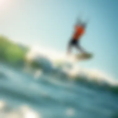 Kite surfing adventure with Core kite Kite surfer navigating waves