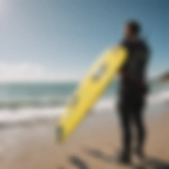 Maintenance of kitesurfing equipment on the beach