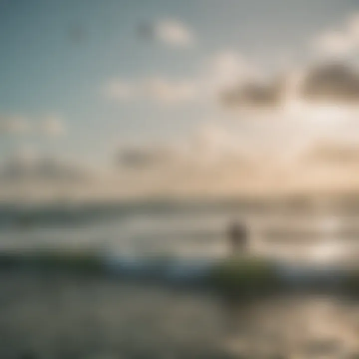 A vibrant kitesurfing community enjoying the waves