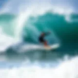 Rider carving a wave