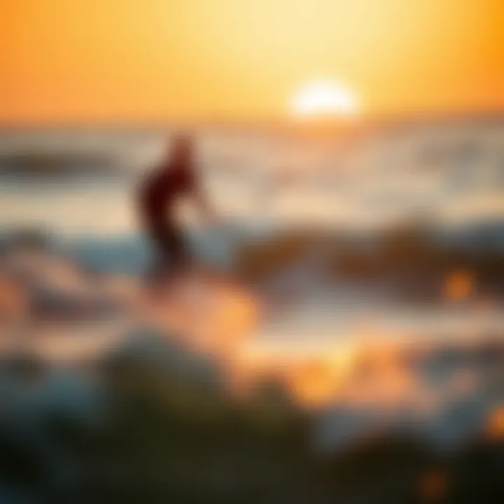 Sunset longboarding scene