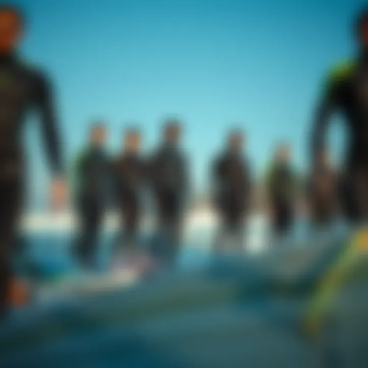 Diverse range of Manera wetsuit designs displayed