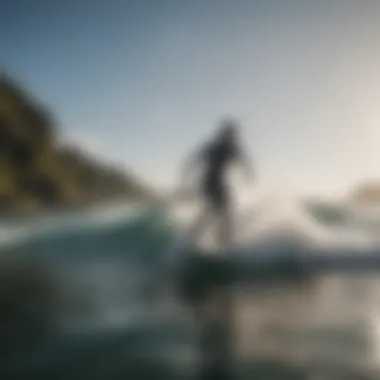 Safety measures being demonstrated on a wakesurfing board