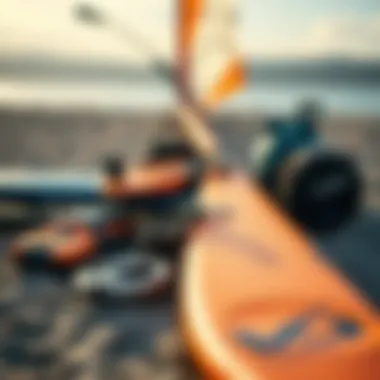 Essential Windsurfing Gear Essential windsurfing equipment laid out