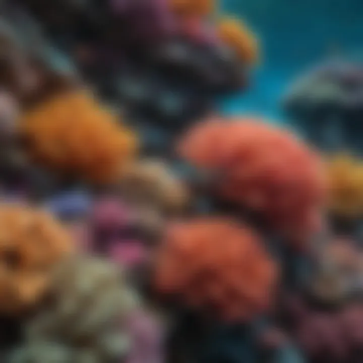 A close-up view of colorful corals and marine life at Matte Reef.