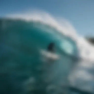 A surfer riding a perfect wave in Maui