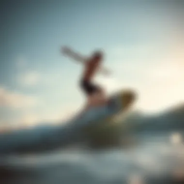 Demonstrating Balance in Pop-Up Drill Surfer demonstrating balance during pop-up drill