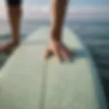 Close-up of Mr. Zog's Wax on a surfboard