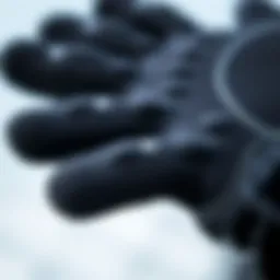 A close-up view showcasing the texture of a 5mm surf glove