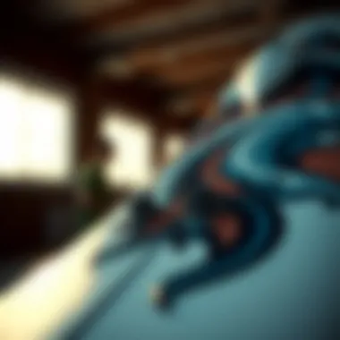 Artistic Surfboard Designs Close-up of surfboard graphics