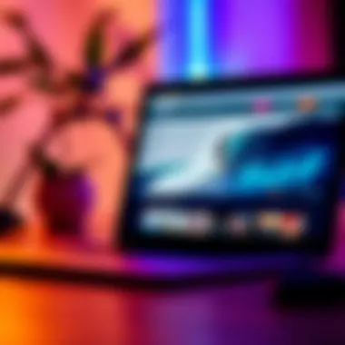 Engaging Surf Website Interface A vibrant surfing website on a laptop screen