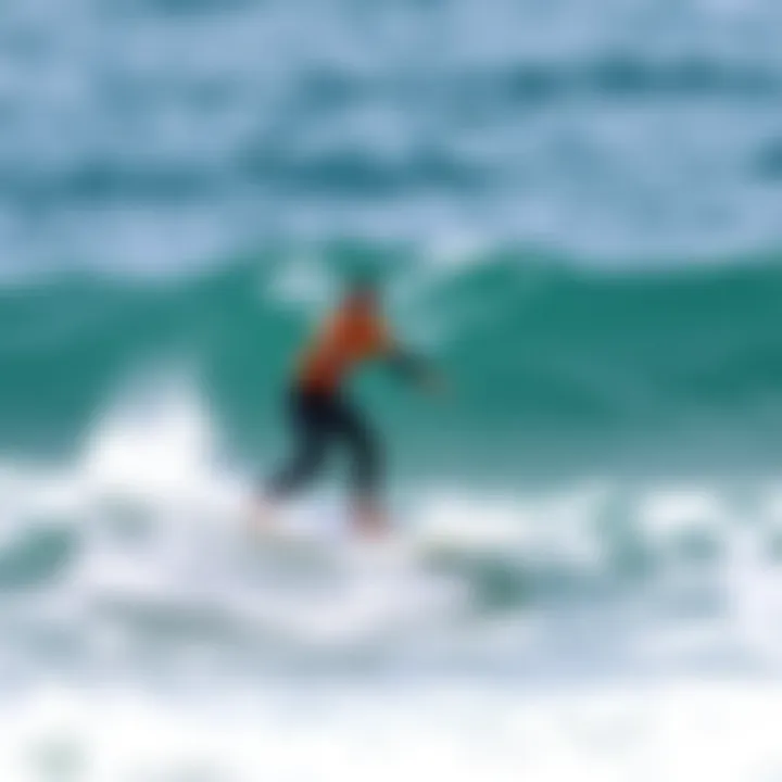 Expert Surfing Techniques on a 6ft Board An expert surfer demonstrating advanced techniques on a 6ft surfboard in waves