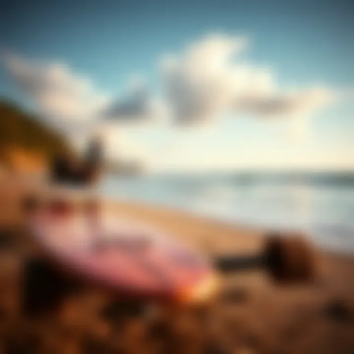 Aesthetic Longboarding Experience Beginner-friendly longboard on a scenic beach