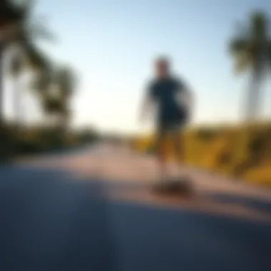 Mastering Longboard Techniques Beginner longboarder practicing techniques on a smooth path