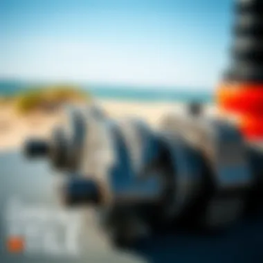 Durable Components of WMFG Kiteboard Pumps Detailed view of WMFG kiteboard pump components showcasing durability