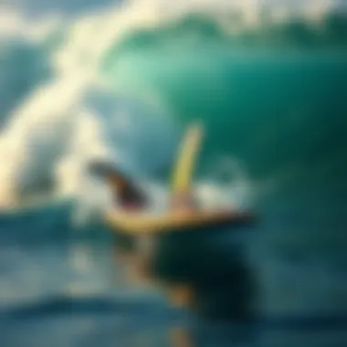 Noserider Board in Action Noserider board in the water showcasing fin performance during a wave ride
