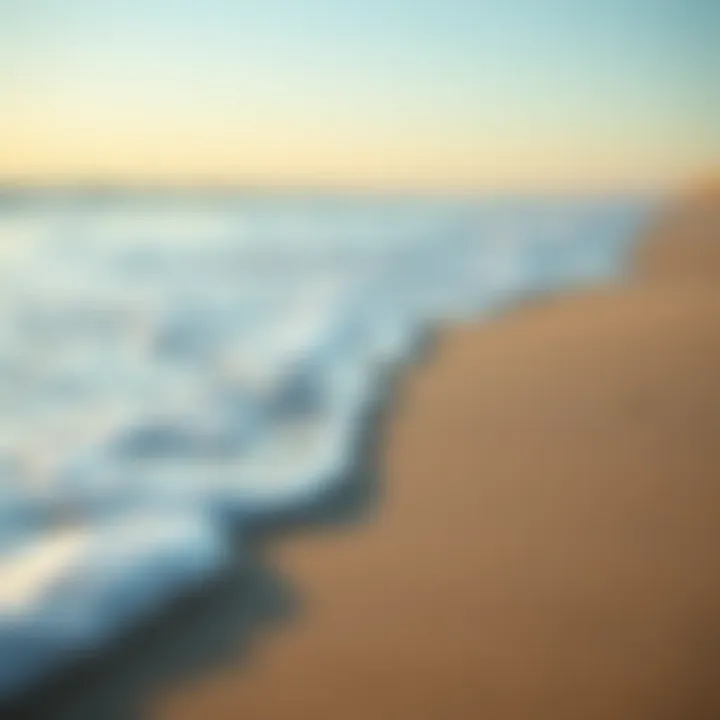 Gentle waves lapping on a sandy beach