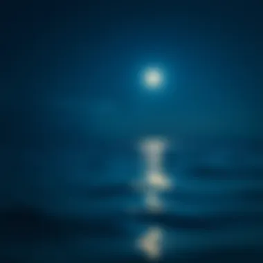 Moonlight reflecting on ocean water