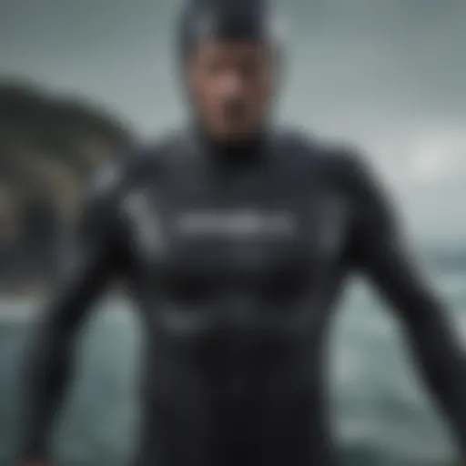 Close-up of the O'Neill Superfreak wetsuit material showcasing its flexibility