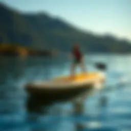 A paddle board designed for larger riders on calm waters