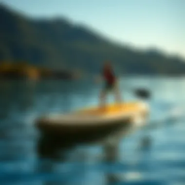 Paddle Board for Larger Riders A paddle board designed for larger riders on calm waters