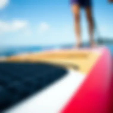 Durable Material for Paddle Boards Close-up of a durable paddle board material suitable for heavier weights