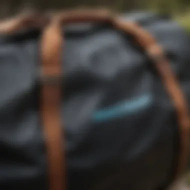 Close-up of the durable materials used in the Patagonia Black Duffle