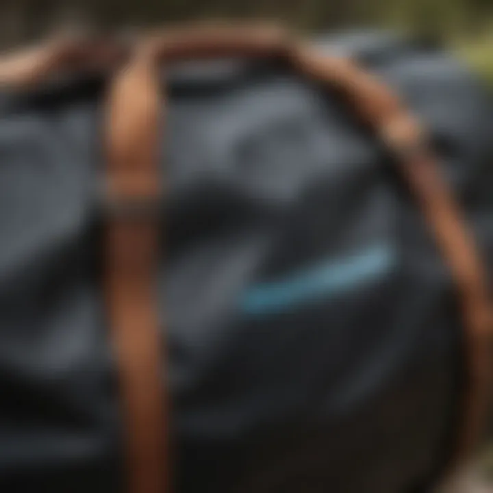 Close-up of the durable materials used in the Patagonia Black Duffle