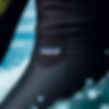 Detailed view of the Patagonia R3 wetsuit showcasing its unique design features