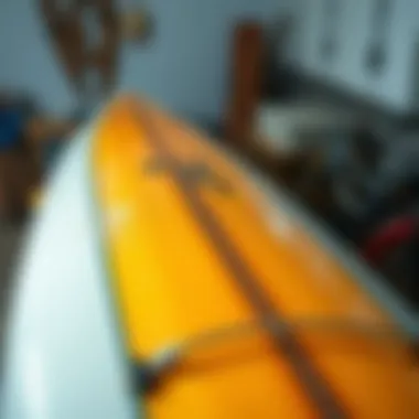 Surfboard After Repair Well-maintained surfboard after repair