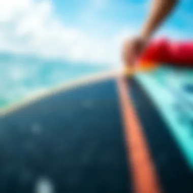 Detailed view of boogie board material and design