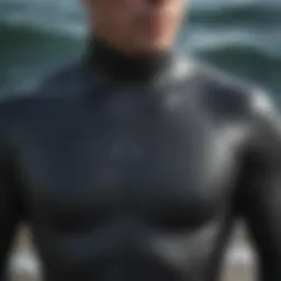 Detailed view of wetsuit materials showcasing quality and durability