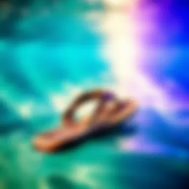 Reef Newport Sandals in an Aquatic Environment Reef Newport sandals in a vibrant aquatic setting