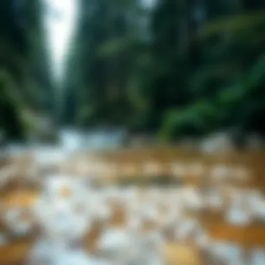 Crystal clear stream flowing through a forest