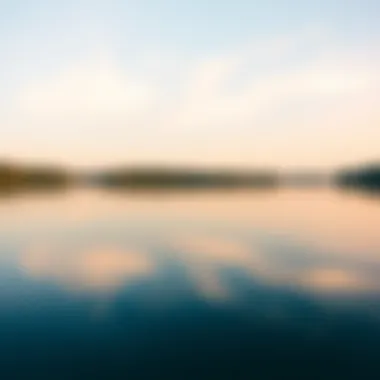 Serene lake reflecting the sky