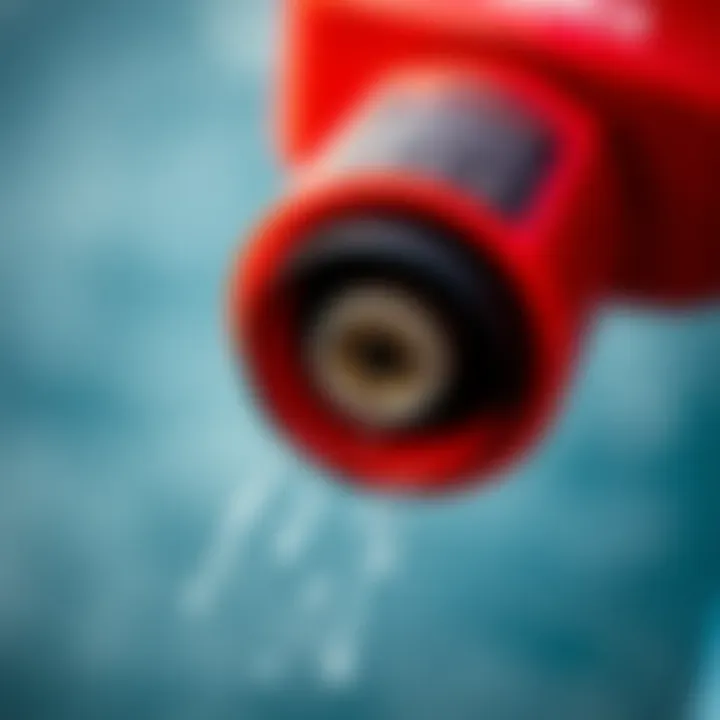 Close-up of RinseKit Nozzle Mechanism A close-up of the RinseKit nozzle highlighting its pressurization mechanism