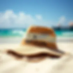 Stylish Rip Curl beach hat on the sand