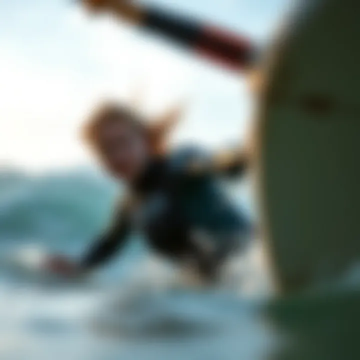 Action shot of athlete wearing RVCA wetsuit while surfing