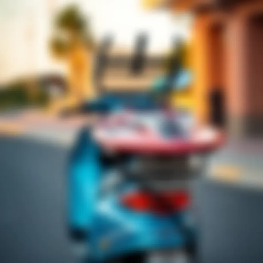 Innovative design of a scooter surfboard rack showcasing its sleek structure and functionality