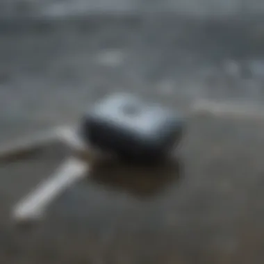 Close-up of a secured waterproof key hider