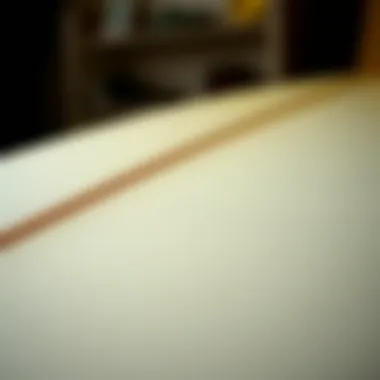 Close-Up of Foam Material in Surfboards Close-up of the foam material of a surfboard