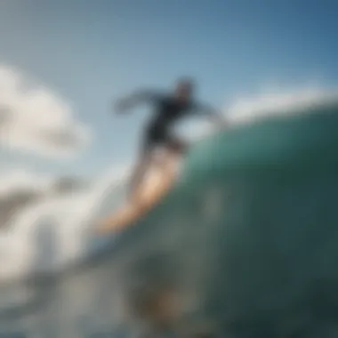 A competitive surfer performing at a high level using advanced surfboard technology