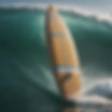 An intricate surfboard design showcasing hydrodynamic features