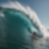 A wave cresting with dynamic energy