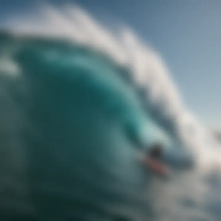 A wave cresting with dynamic energy