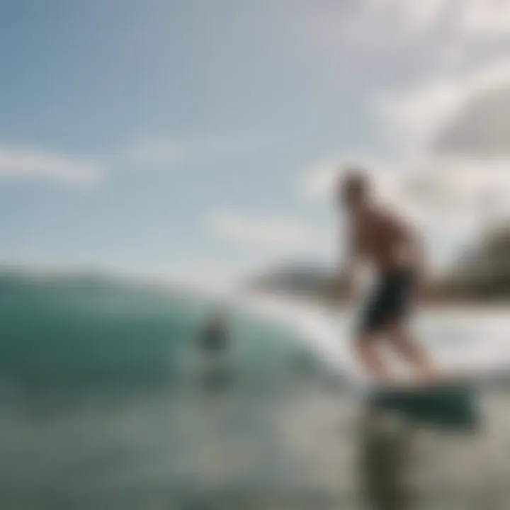 An engaging community gathering of skimboarders sharing tips and experiences