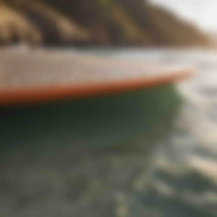 A close-up of skimboard materials, highlighting their texture and durability.