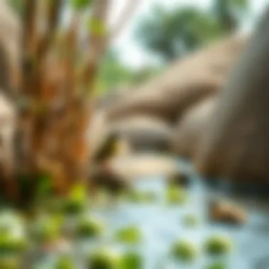 Diverse wildlife thriving in a billabong ecosystem